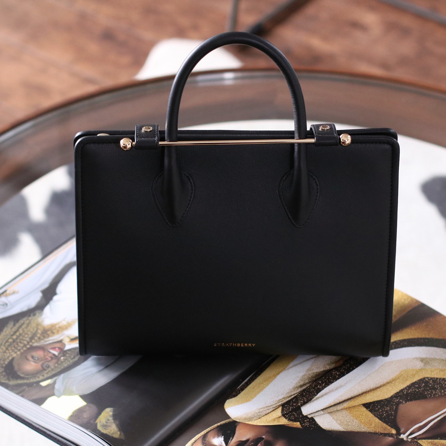 Strathberry Midi Tote Black